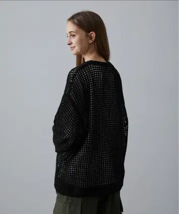 [ CLEL ] 시스루 루즈 메쉬 니트