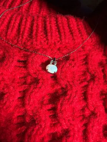 쥬얼리 츠츠미 플라티나 오팔 목걸이 화이트 오팔 목걸이