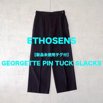 [ 미사용 새상품 택 포함 ] ETHOSENS 조젯 핀턱 슬랙스 레어 3