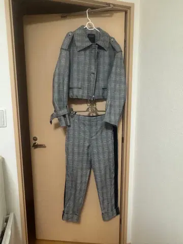 PEACEBIRD 체크 무늬 셋업 M