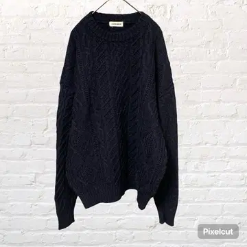 11999 로트레아몽 케이블 니트 스웨터 네이비 M 울 100%