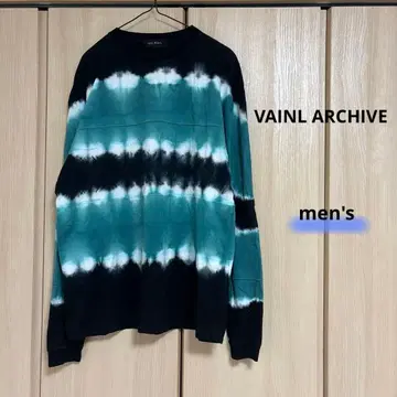 VAINL ARCHIVE 타이 다이 패턴 긴팔 티셔츠 블랙 틸