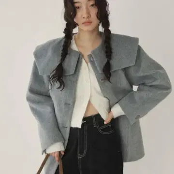 GIUNON 지우논 빅 칼라 코트