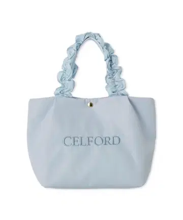 플룸 프릴 라메 자수 토트백 (S) 색스 블루