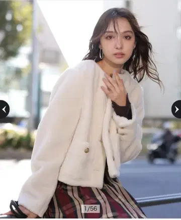 [Rirandture] 노카라 퍼 자켓 코트 오프화이트