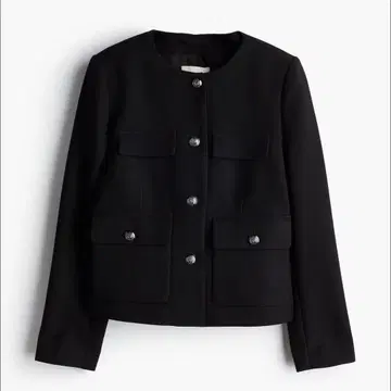 H&M 프론트 버튼 자켓 블랙 S