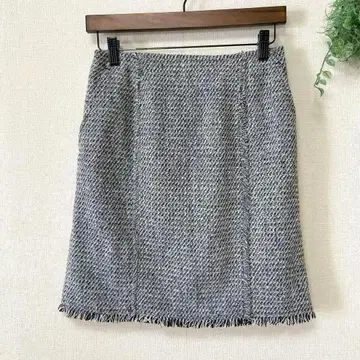 [ 더블 클로젯 ] 트위드 미니 스커트 M 상당 프린지 백 밴딩