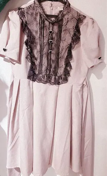 시크릿 허니 레이스 원피스 핑크 지뢰계