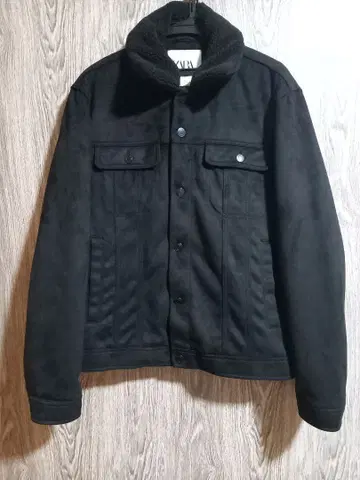 ZARA 보아 옷깃 블랙 자켓 US L 사이즈