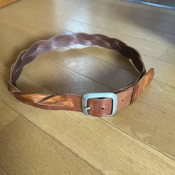 가죽 웨빙 벨트 브라운 85-73