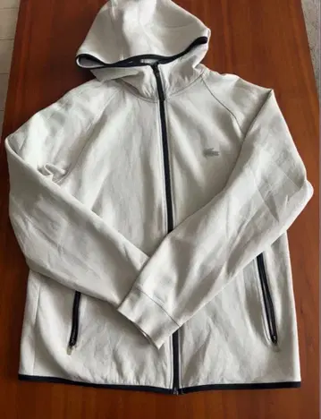 LACOSTE 후드 부착 저지 M 화이트