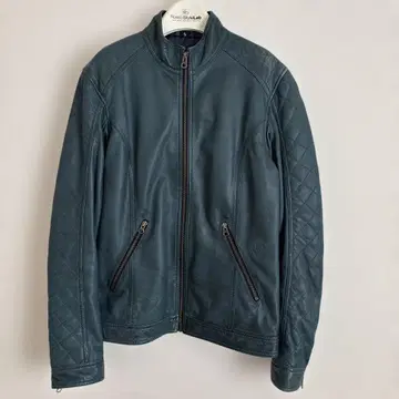 RIDEZ 다크 그린 가죽 자켓 싱글 라이더
