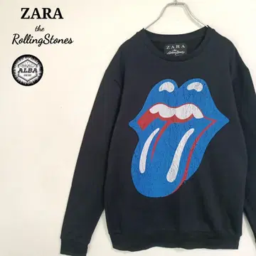 [ 새상품급 ] ZARA 롤링 스톤스 콜라보 맨투맨 블랙 XL