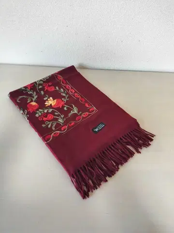 캐시미어 100% 울 자수 머플러