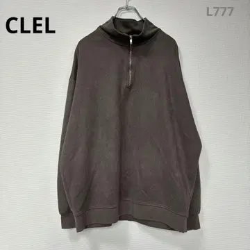 클레르 티셔츠 상의 긴팔 하프 지퍼 L 브라운 하이넥 가을 옷