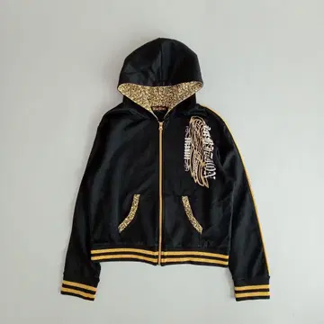 헤이세이 y2k 저지 레오파드 무늬 깃털