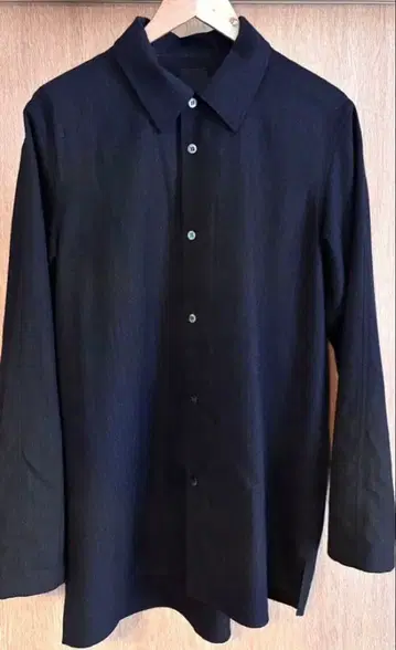 야마우치 울 블랙 스트라이프 파자마 셔츠 사이즈 4