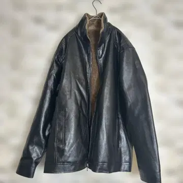 미사용 새상품 블랙 가죽 자켓 플리스 안감