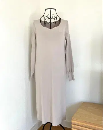 깔끔한 PLST 플라스테 니트 원피스 롱 베이지 M