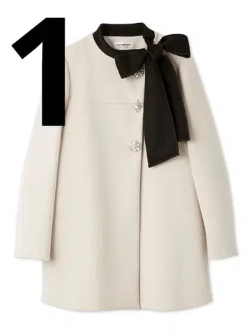 릴리 브라운 A라인 비쥬 리본 코트