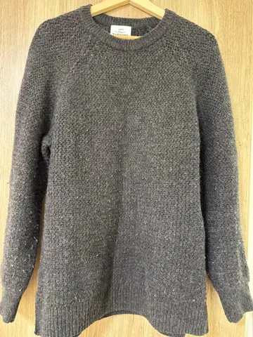 태즈메이니아 울 니트 M 그린 라벨 릴랙싱