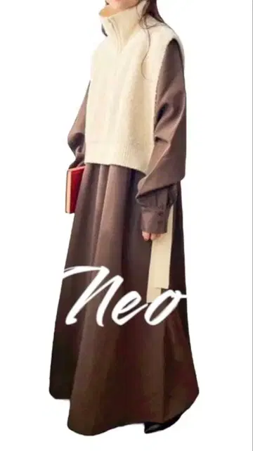 LOWRYSFARM A라인 원피스 & 니트 베스트 세트