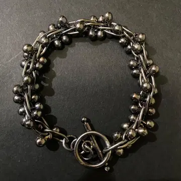 Vintage 멕시코 실버 펄 DNA 링크 팔찌