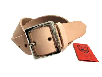 도치기 가죽 벨트 (내추럴) 니켈 도금 버클 40mm 폭 통가죽