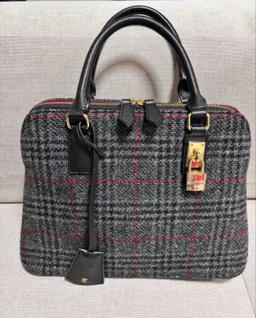 사만다 타바사 문 체크 무늬 핸드백 중형