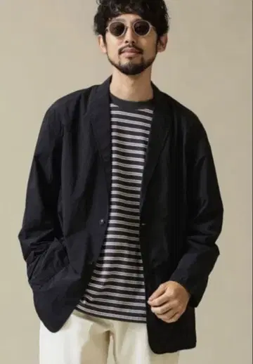 나노 유니버스[shouter]2B 라펠 셔츠 자켓 네이비 M