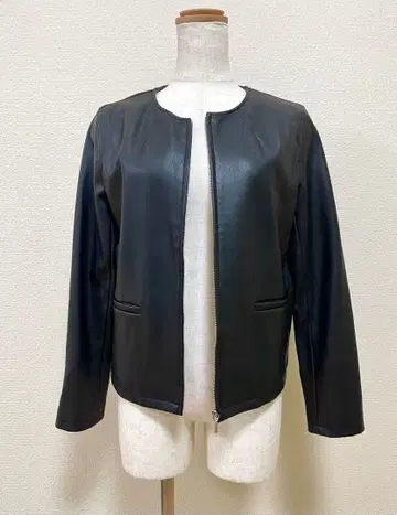 NATURAL BEAUTY BASIC 인조 가죽 블루종