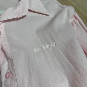 the virgins kitty 핑크 긴팔 시스루 셔츠