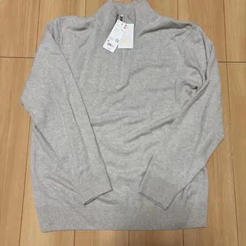 UNIQLO 100% 캐시미어 하프 지퍼 스웨터 XL