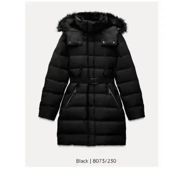 [ 새상품 ] ZARA 벨트 후드 다운 자켓 택 포함