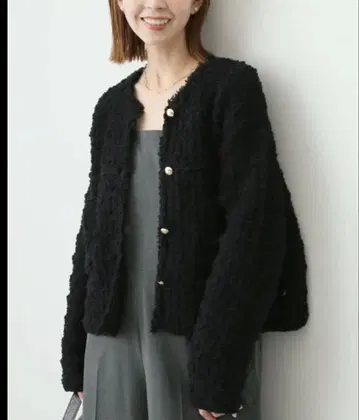 SLOBE IENA 트위드 니트 자켓