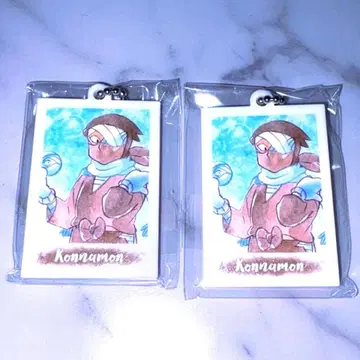 닌타마 란타로 파샤코레 미니 아크릴 키링 잣토 콘나몬 2점 세트