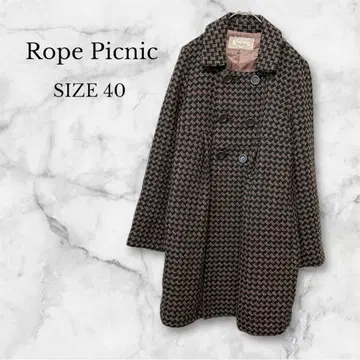 로페피크닉 체스터 코트 아우터 롱 코트 체크 무늬 성숙/러블리