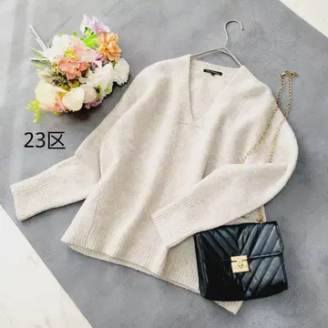 23구 그레이지 울 캐시미어 V넥 니트 풀오버