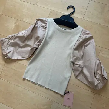 eimy istoire 개더 슬리브 콤비 니트