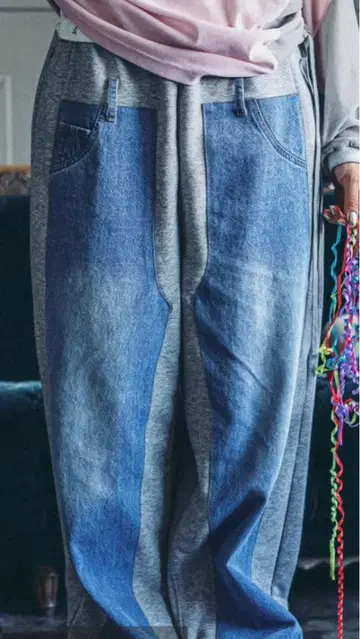 니코앤드 MODE NORM CORE 데님 패치워크 팬츠