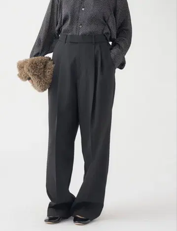 [택 포함 새상품] IENA 서스펜더 더블 크로스 팬츠 블랙