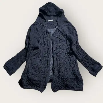 veritecoeur 울 코튼 융모 후드티 블랙