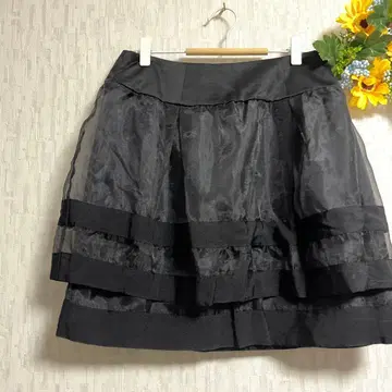 Chesty 캉캉 스커트 미니 기장 사이즈 1 블랙 시어 광택