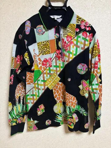 레오나르 스포츠 긴팔 피케 셔츠 사이즈 M 일본제