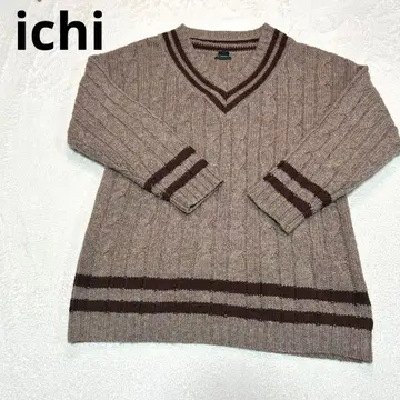 [ 새상품급 ] ICHI 빅 실루엣 칠드런 스웨터 브라운 케이블 니트