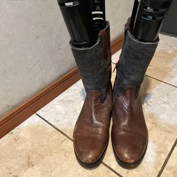 브라운 가죽 부츠 베로쿠오이오 42