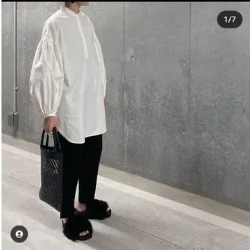 LOHEN 로헨 소매 개더 퍼프 블라우스 퍼프 슬리브 화이트