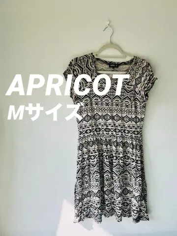 APRICO T 기하학 패턴 반팔 무릎 기장 원피스 UK12