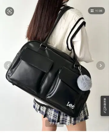 Lee PU 엽서 백 블랙 FREE