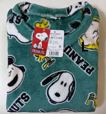 PEANUTS SNOOPY 남성용 긴팔 파자마 L 그린 그린 컬러